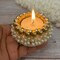 4 Pcs Pearl Tealight Candle Holder Festival of Light Decorative T-light Holder for Diwali Navratri Christmas Thanksgiving Housewarming Gift Candle Stand for Centerpiece Table Home Decor